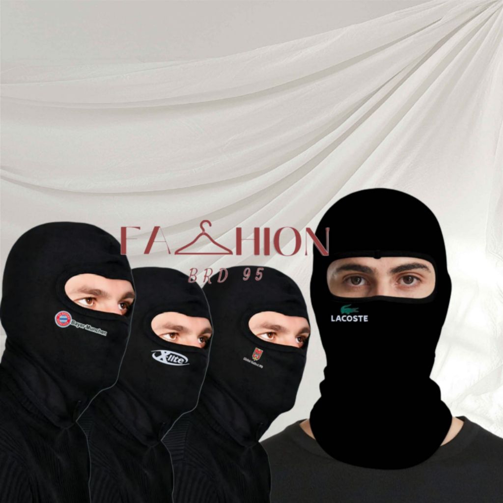 masker ninja Balaclava logo kurir  || ninja Balaclava hitam polos logo murah