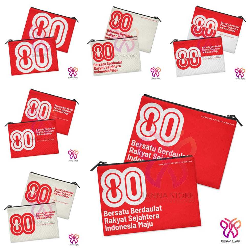 

Pouch Dompet Tempat Pensil HUT RI 80 Souvenir Hadiah Agustusan 17 2025