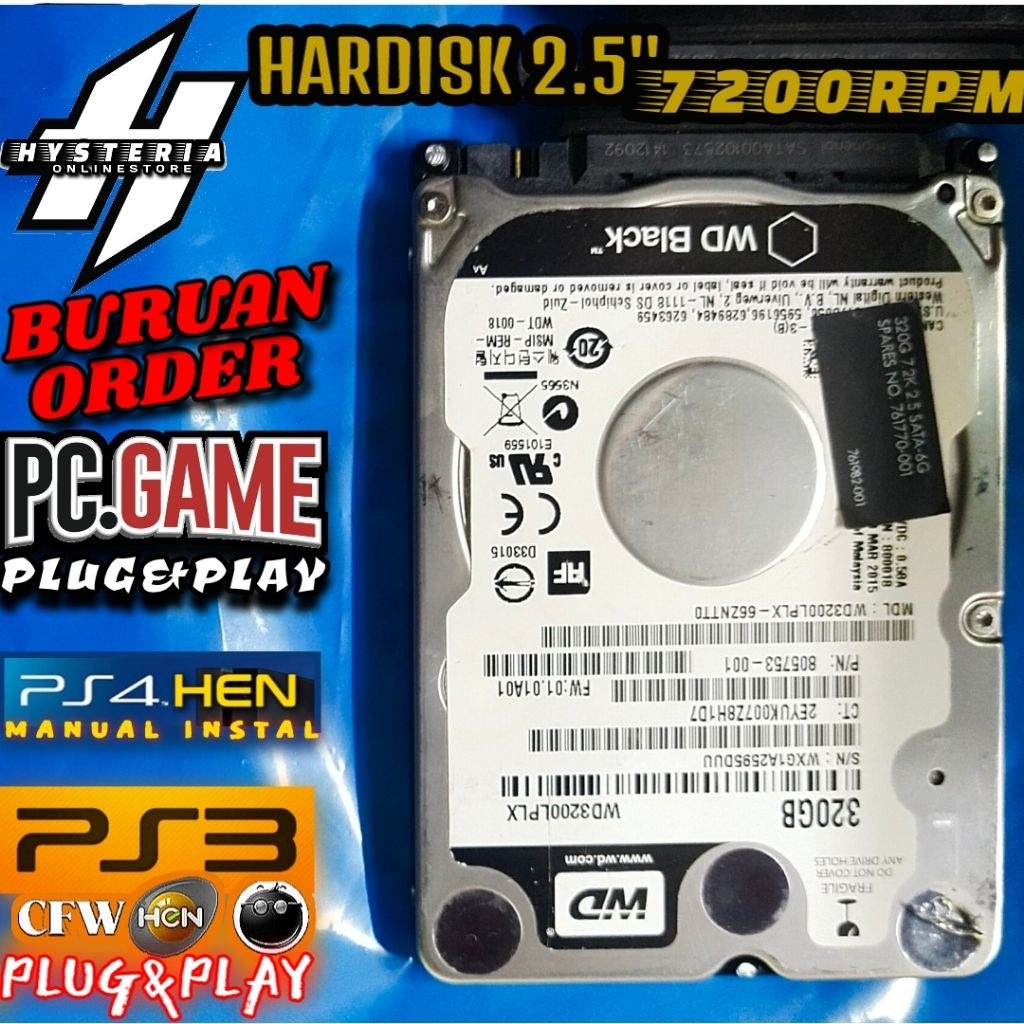 Hardisk Game WD Black 320Gb | Hardisk WD Black 320GB Garansi
