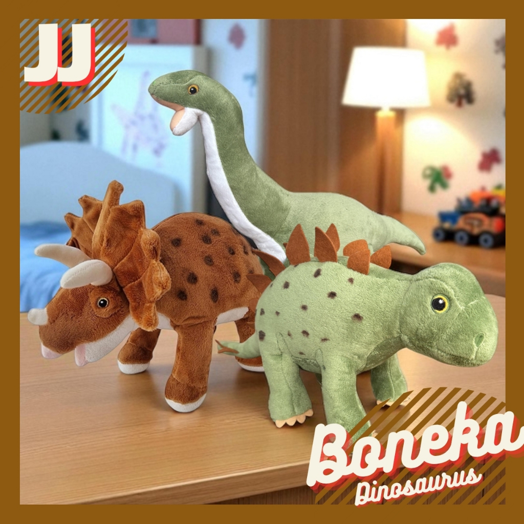 BONEKA DINO DINOSAURUS BRONTOSAURUS TRICERATOP STEGOSAURUS