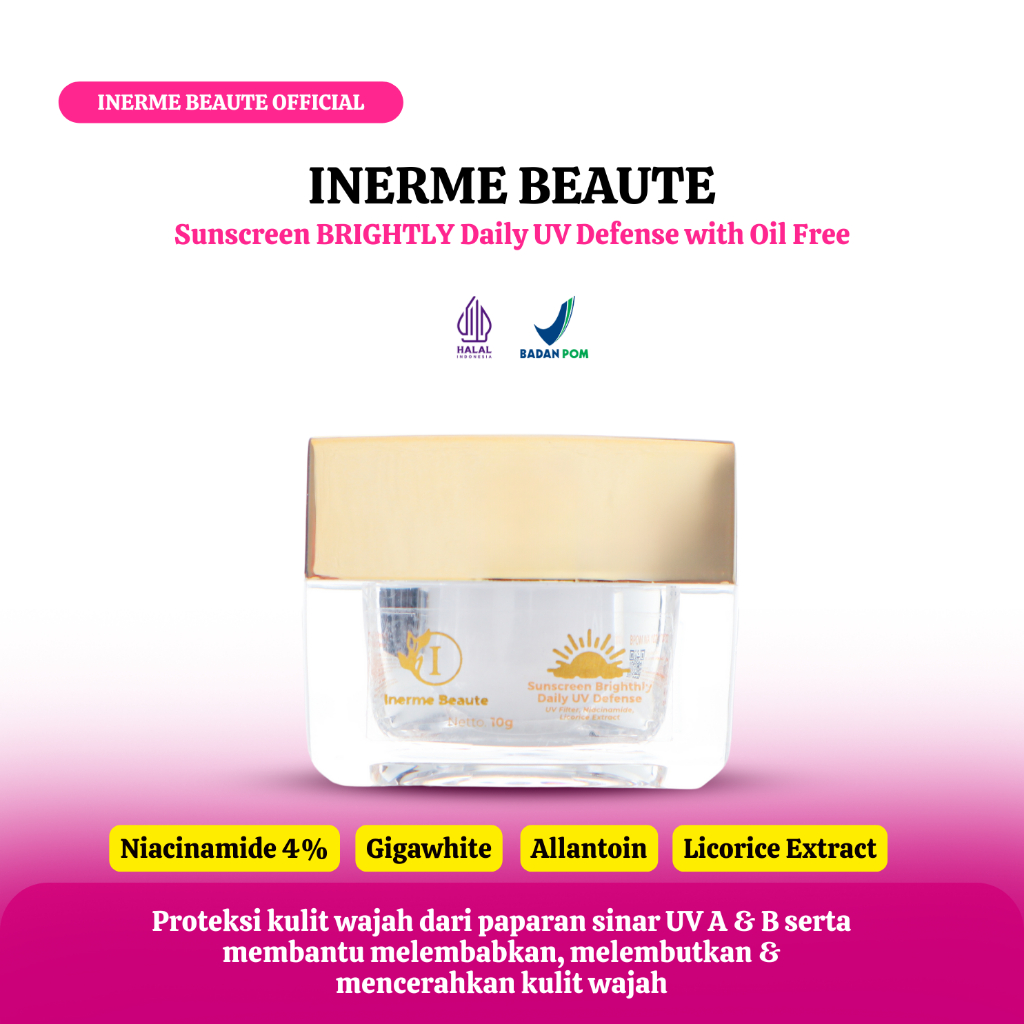 Inerme Beaute Sunscreen Brightening Daily UV Defense with SPF50 - Sunscreen Glowing