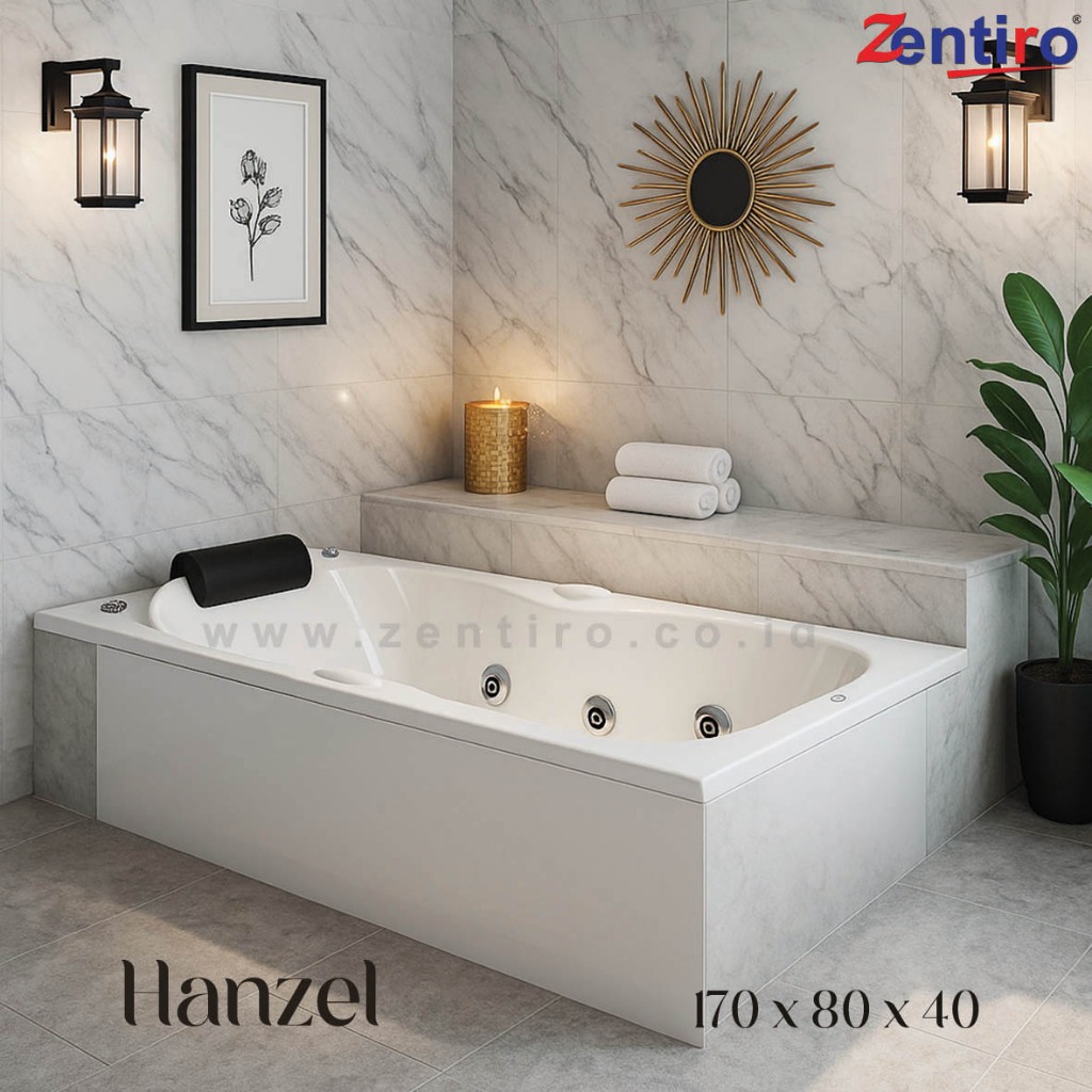 ZENTIRO Bathtub Long Hanzel | Bathtub Marble 170 | Bathtub Tanam