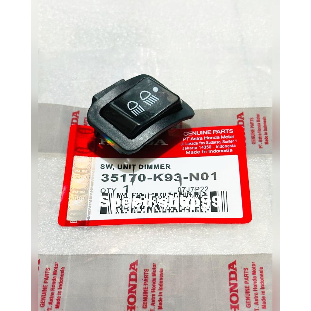 Tombol lampu dimmar 3pungsi K93 Scoopy esp LED ring velg 12 2017-2020 Beat street LED 2020-2025 Beat