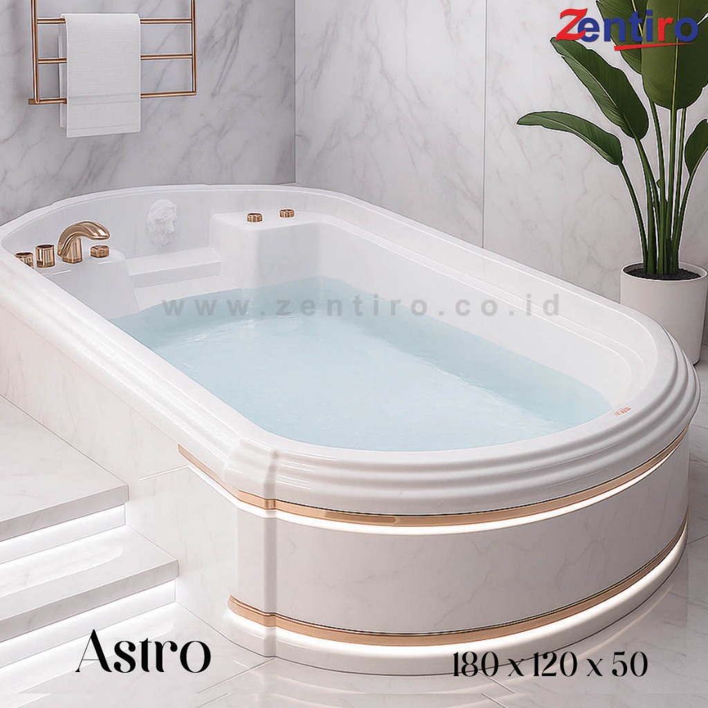 ZENTIRO Bathtub Sudut Astro | Bathtub Marble Corner