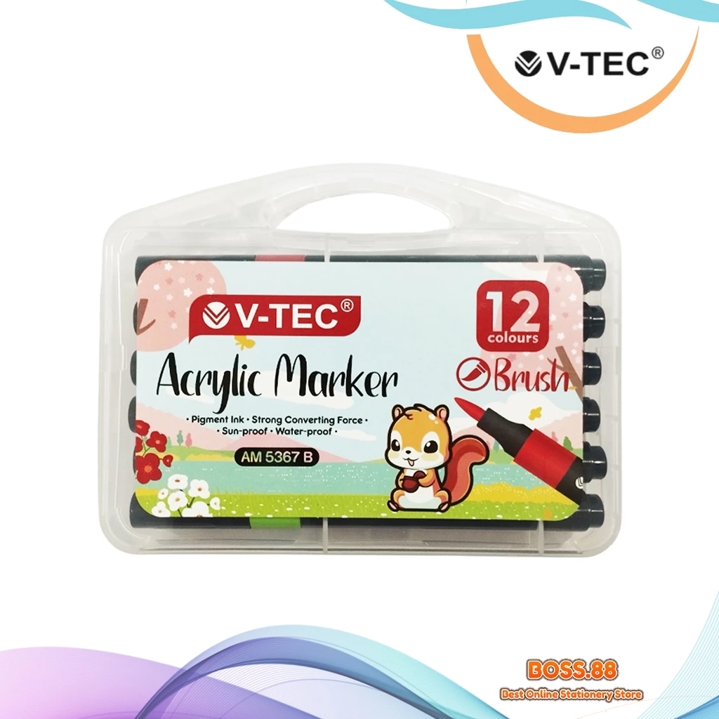 

ACRYLIC MARKER 12 WARNA V-TEC AM-5367 B (1 SET)