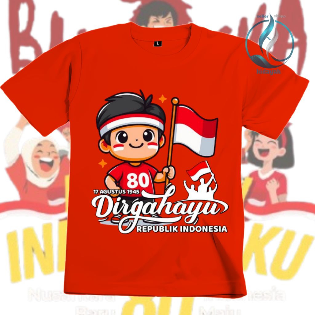 baju anak-anak spesial HUT RI ke 80/kaos HUT RI sablon terbaik