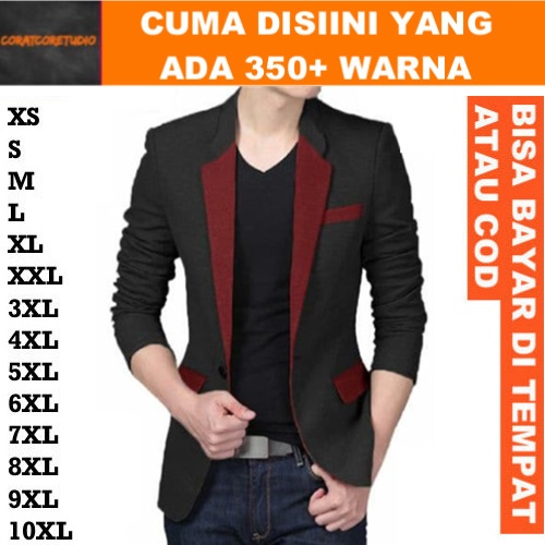 READY STOCK REALPIC CORATCORETUDIO Jas Cowok Blazer PriaBIRU NAVY DONGKER TUA GELAP KOMBINASI ABU TU