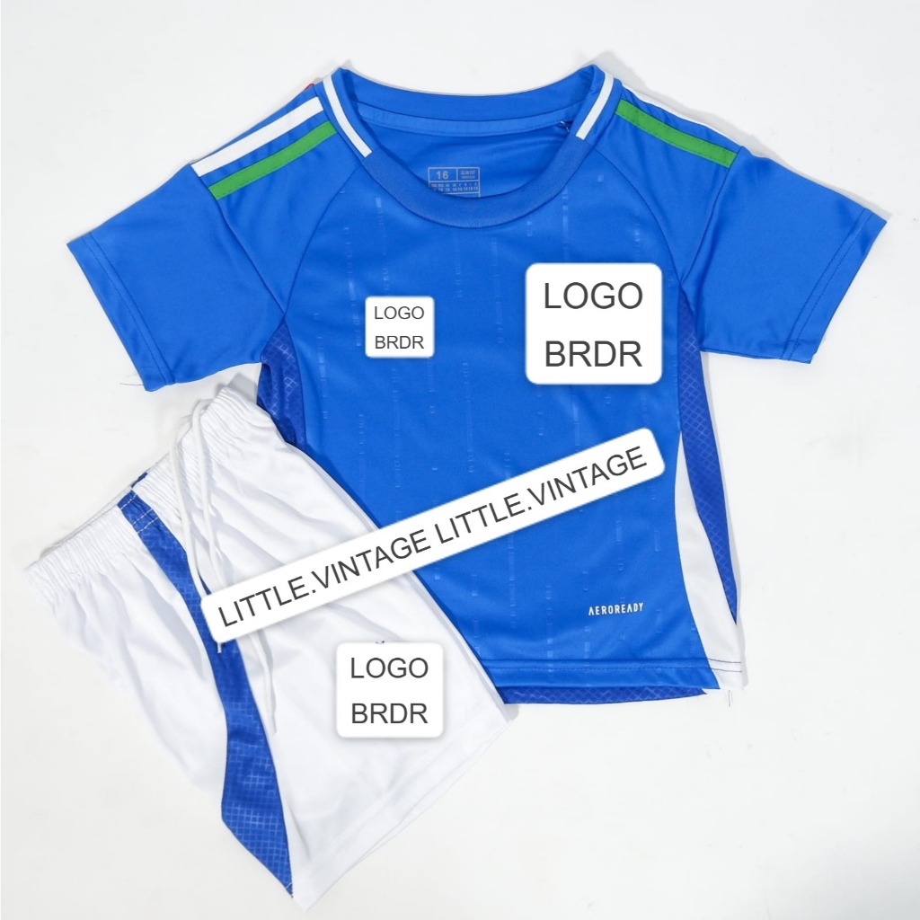 1 SET SETELAN JERSEY ANAK ANAK ITALY ITALIA HOME 2024 - BAJU BOLA KIDS - CELANA BOLA ANAK ANAK