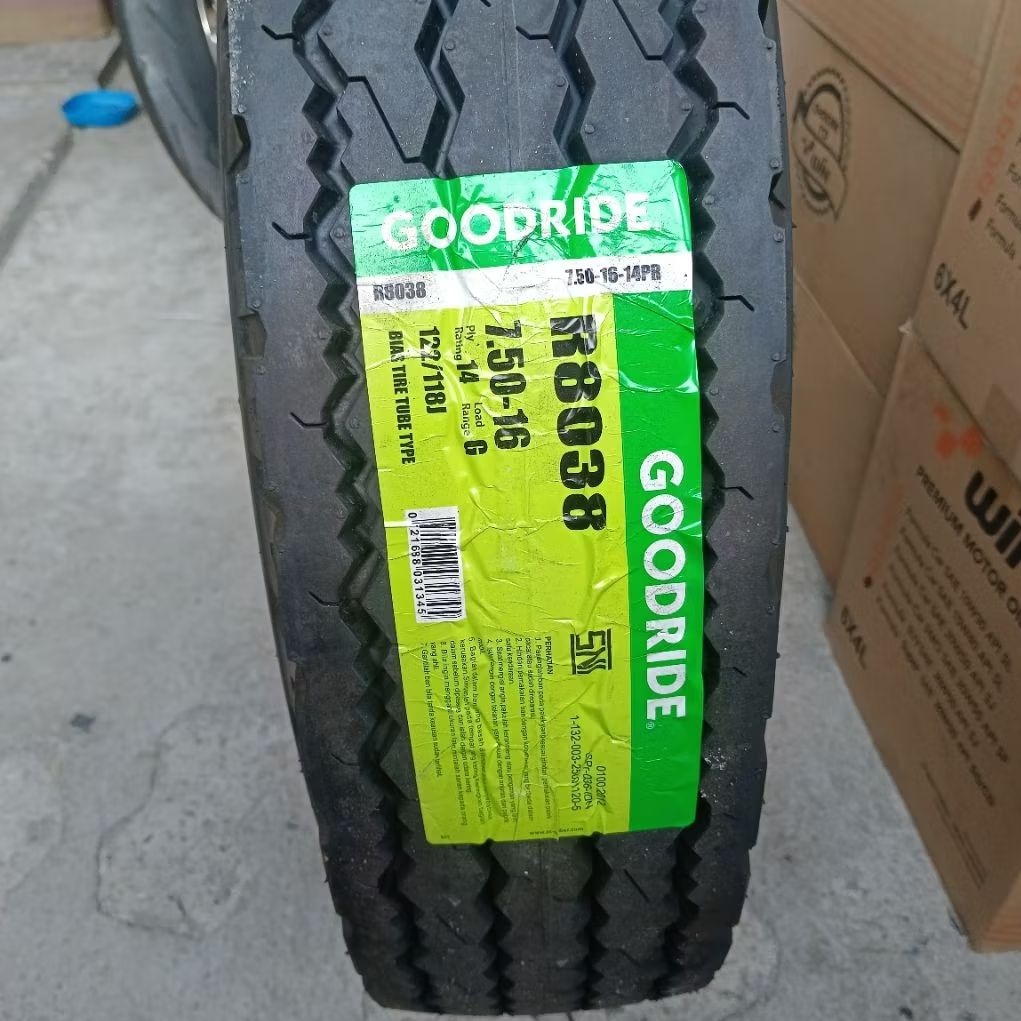 GOODRIDE R8038 Ban Luar 750-16/7.50-16 14PR Nylon/Bias Tube Type Ban Luar Truck/Truk 14 ply