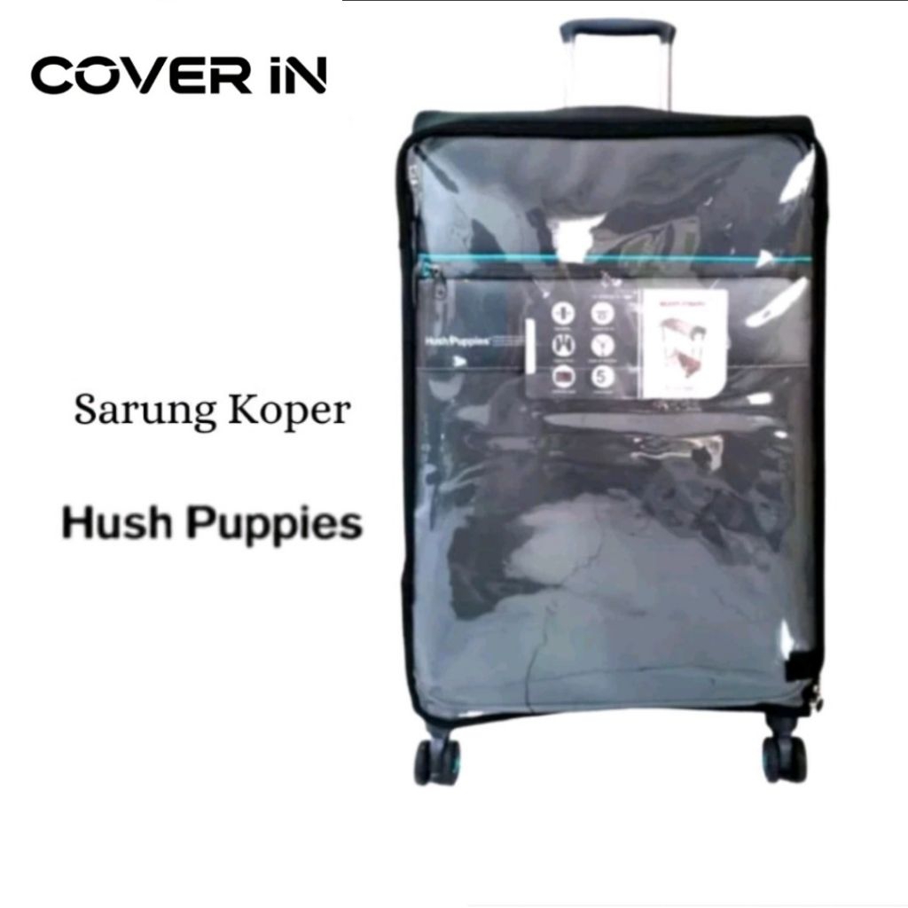 sarung koper /pelindung koper transparan HUSH PUPPIES (lengkap)