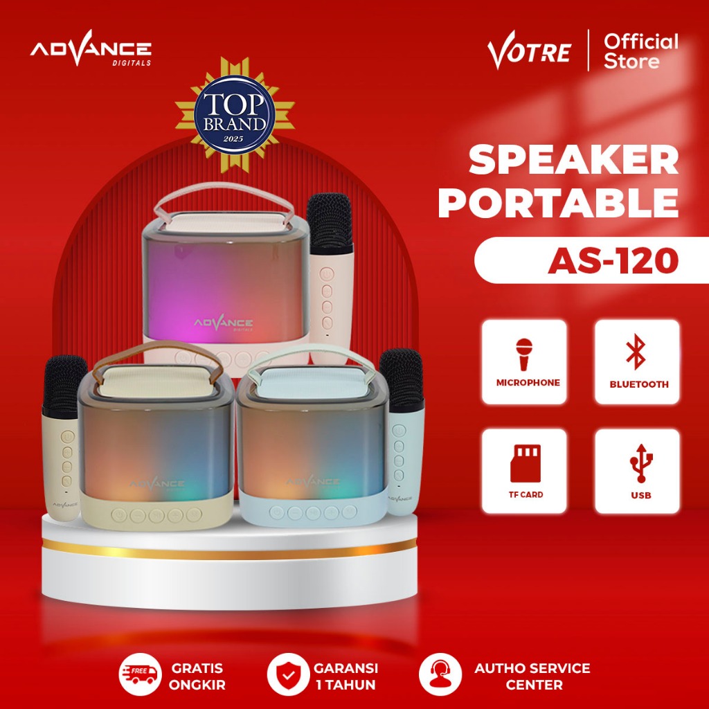 Advance Portable Karaoke Speaker AS-120 Lampu Tidur Speaker Karaoke Speaker Advance Speaker Salon Ad