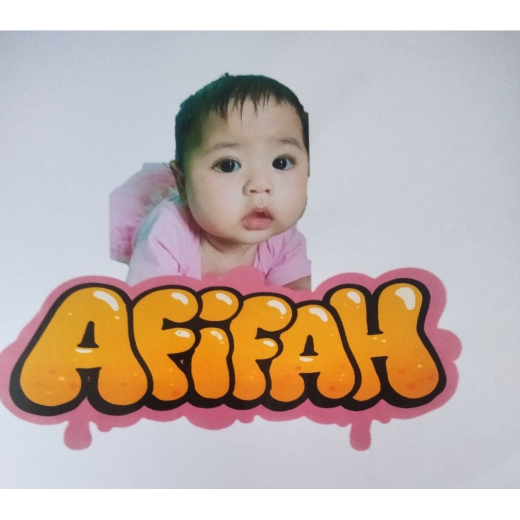 

stiker nama anak plus photo, lucu imut gemesin