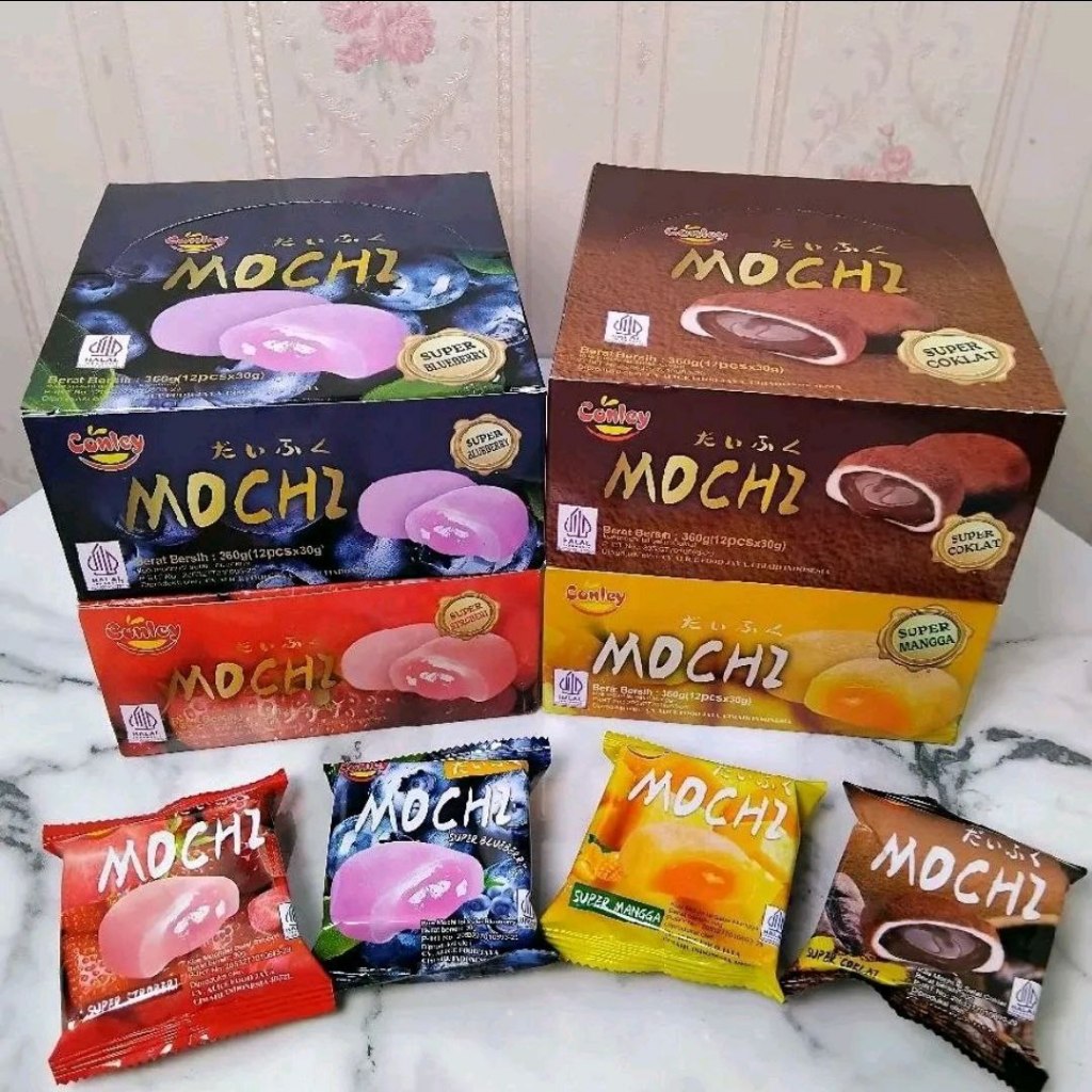 

MOCHI CONLEY 1 BOX ISI 12 PCS LEMBUT KENYAL DAN ENAK RASA SUPER