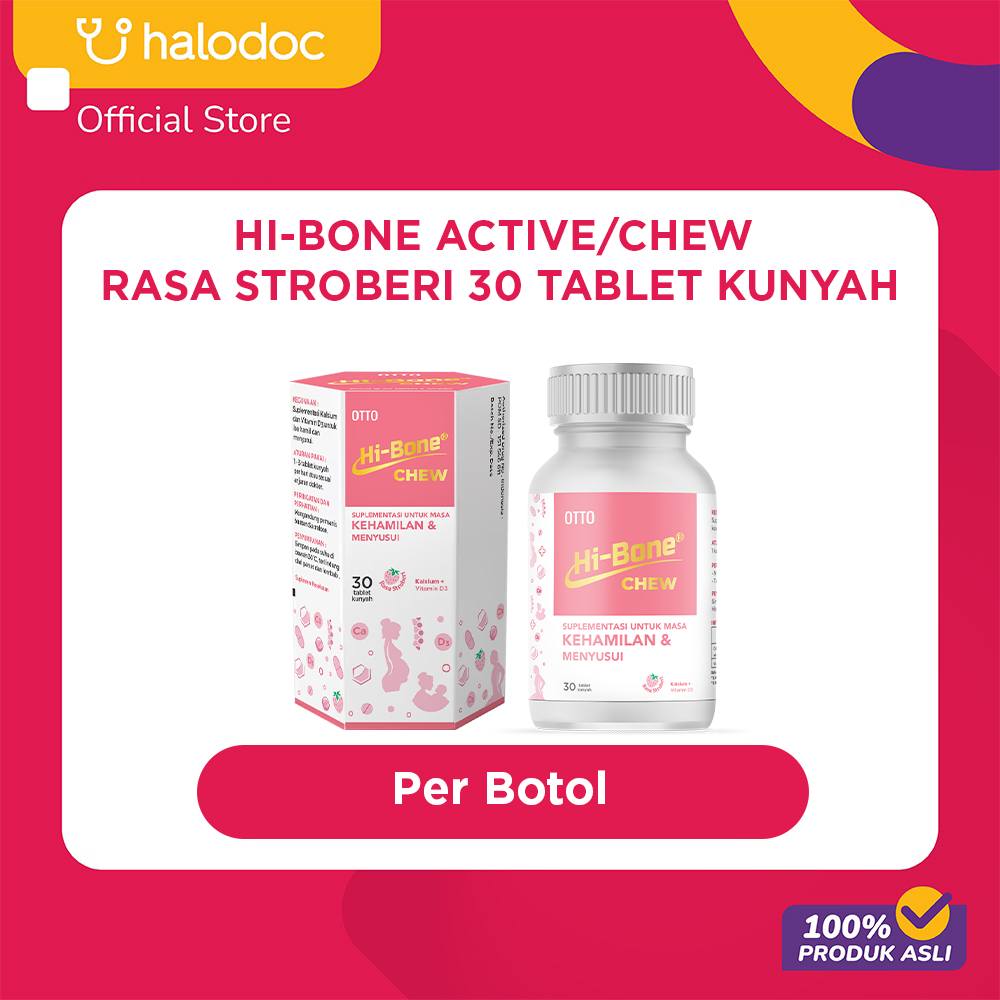 Hi-Bone Active/Chew Rasa Stroberi 30 Tablet Kunyah