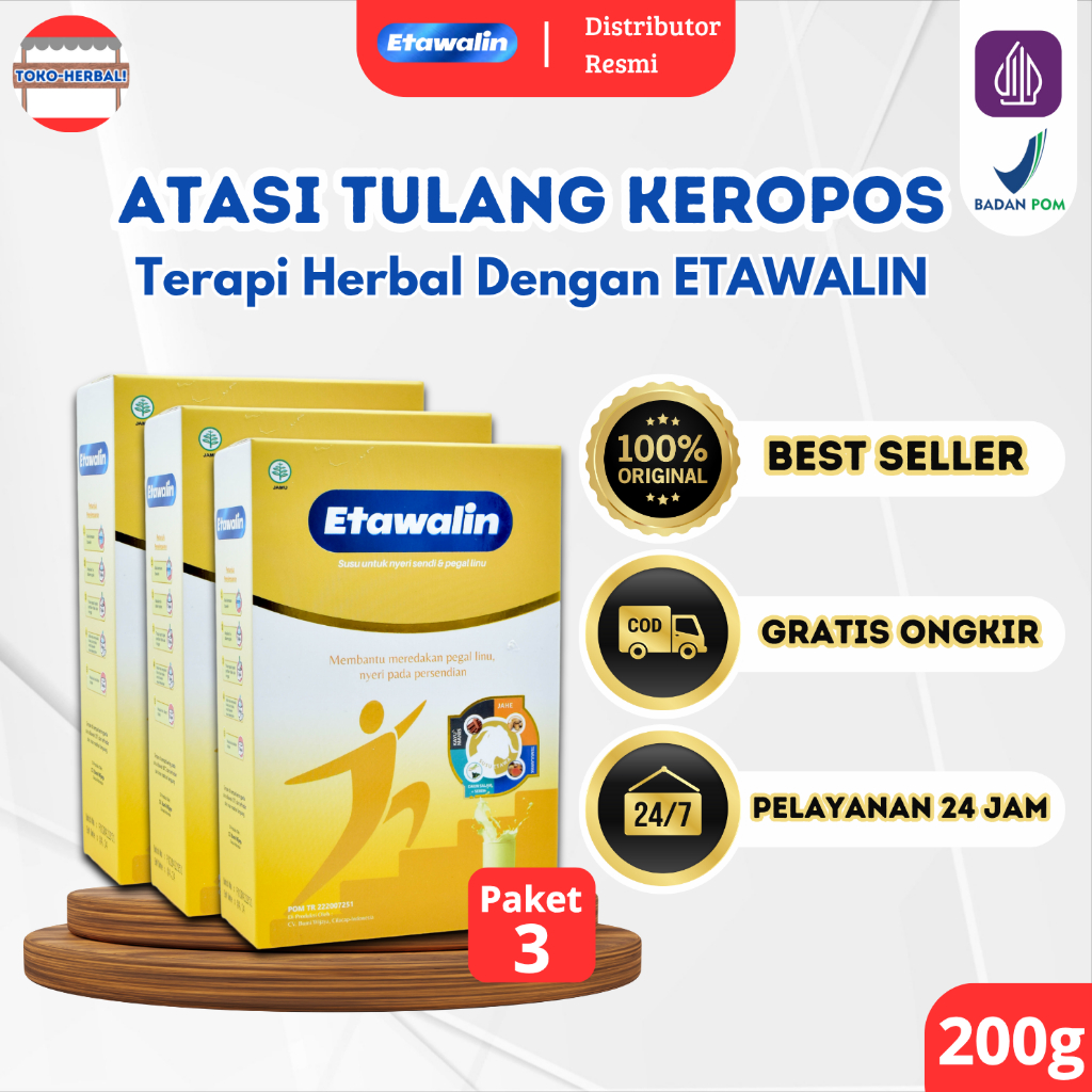 

Etawalin 3 Box - Susu Kambing Terapi Herbal Seribu Manfaat Untuk Tulang dan Sendi Anti Kebas AMPUH