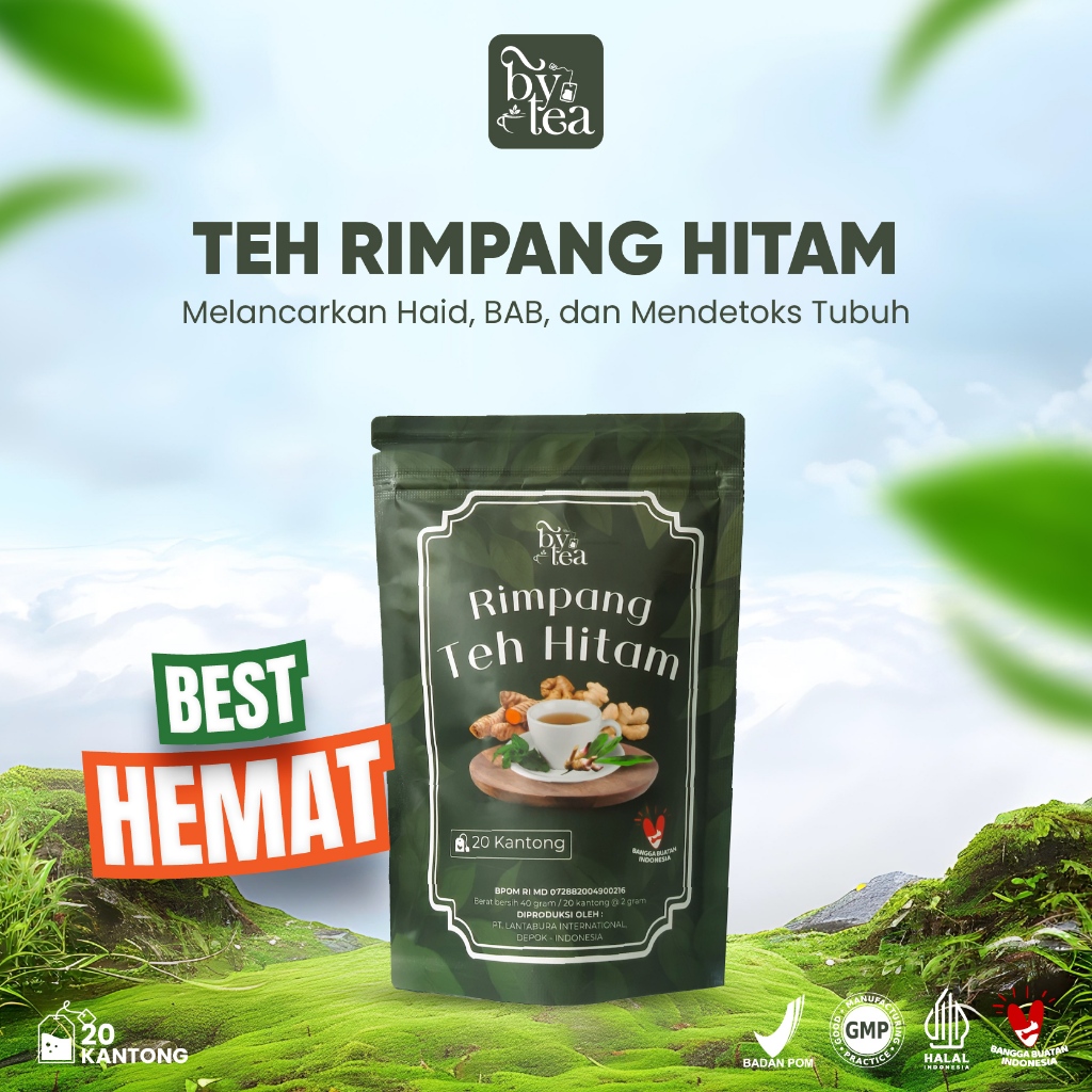 Bytea Teh Rimpang Hitam Ala JSR | Teh Herbal Detoks Tubuh Dengan Jahe, Temulawak, Lengkuas & Lemon