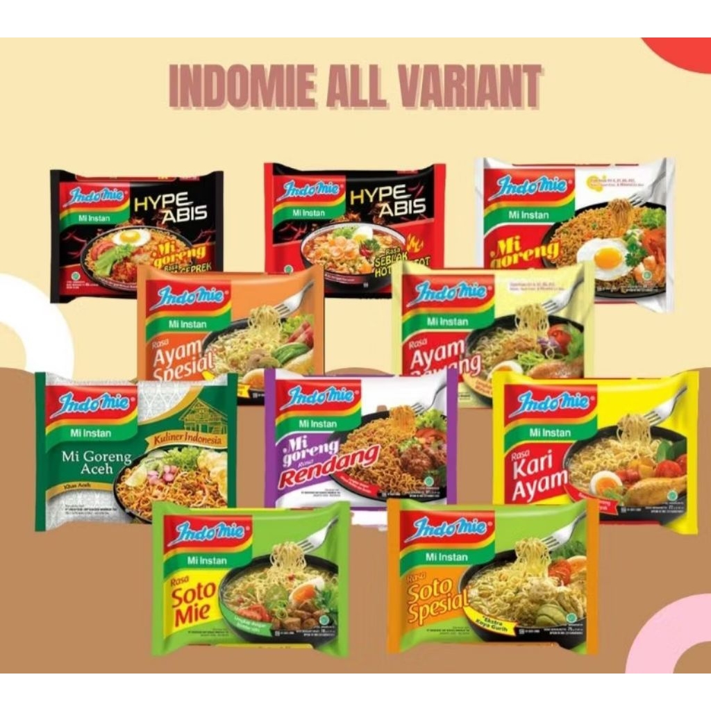 

Indomie Dus All Varian Mie Instan Goreng