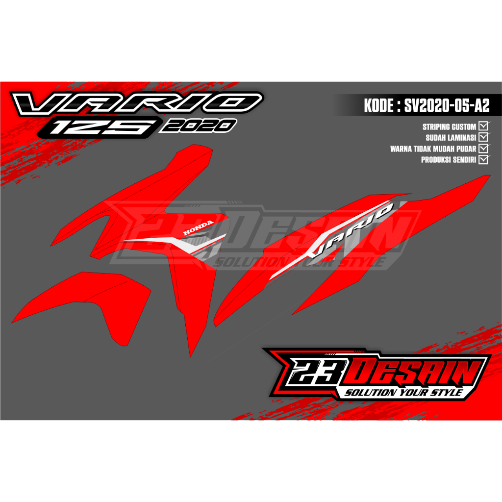 striping sticker vario 125 gen 1 vario led new 125 gen 1 Vietnam malaysia custom striping kzr stripi