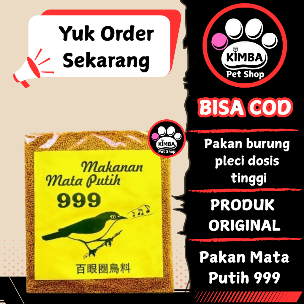 MATA PUTIH VOER 999 50 GRAM - Pakan Burung Pleci Dosis Tinggi Voer Pleci Import