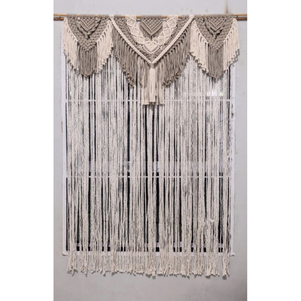 macrame tirai jendela/macrame hiasan dinding