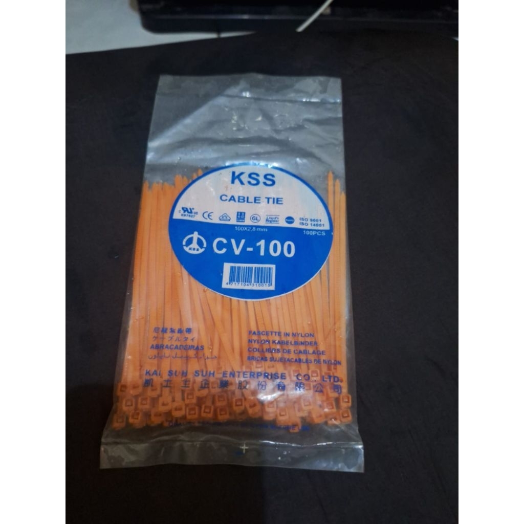 

kabel ties KSS 10cm cv-100mm 100pcs orange
