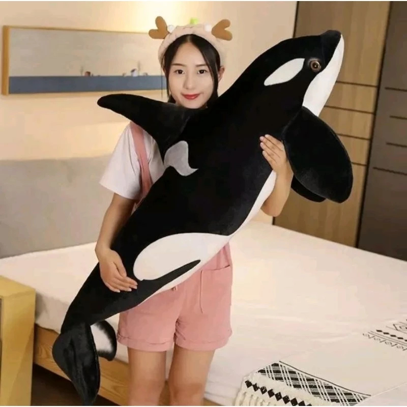 Boneka Paus Orca Jumbo Boneka Paus pembunuh bahan yelvo lembut