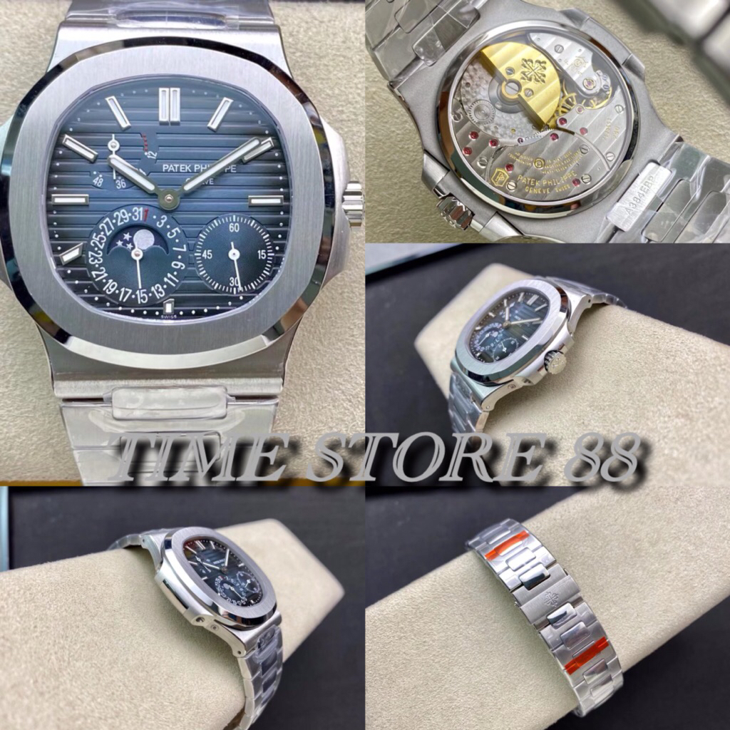 ZF Factory Patekhilippe Nautilus 5712 Complication Moon Phase Blue Dial SS Bracelet 41mm