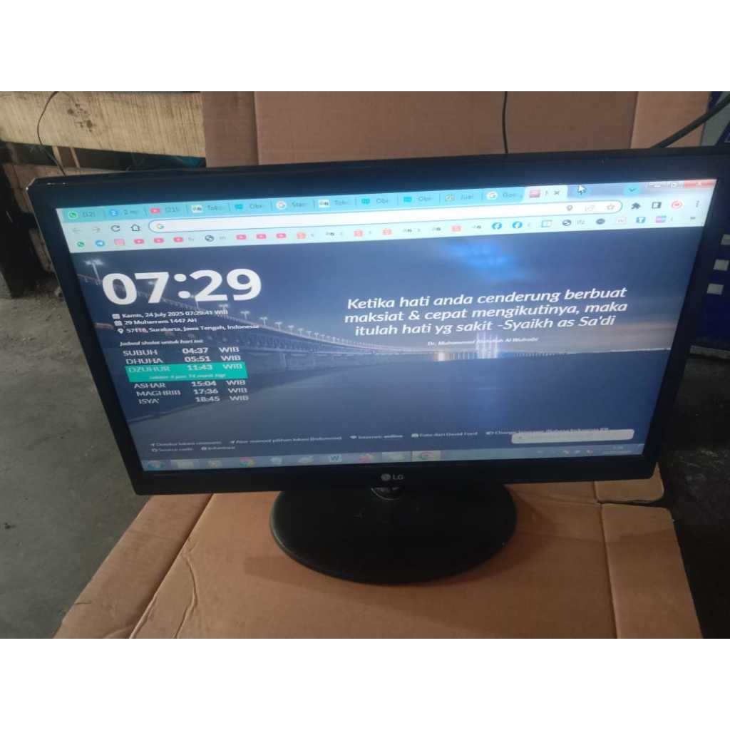 bekas normal utuh Monitor LG 20 Inch 20M39A Wide Screen Murah 20m39a-b HD LED Monitor 19.5" Diagonal