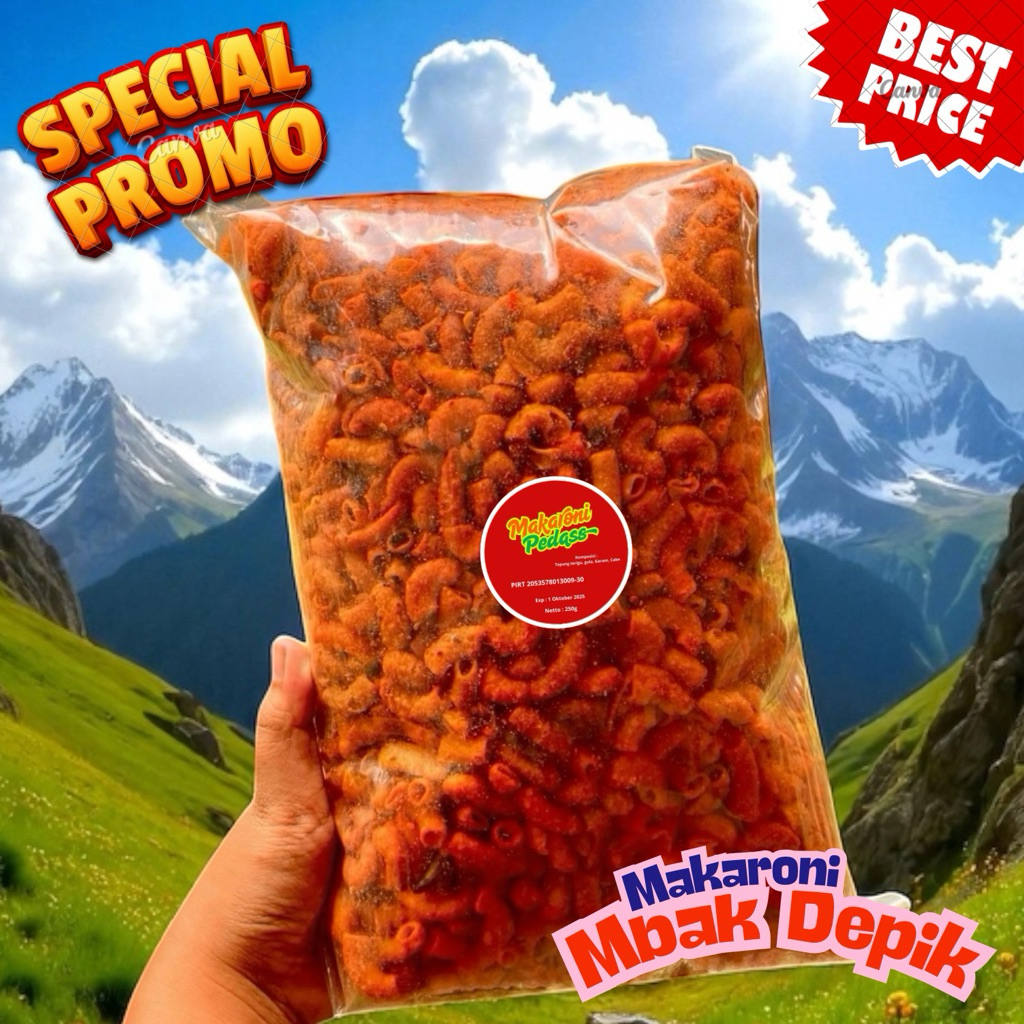 

Makaroni Pedas 1/4kg Homemade Kualitas Premium Tanpa Bahan Pengawet Rasa Dijamin Bikin Ketagihan