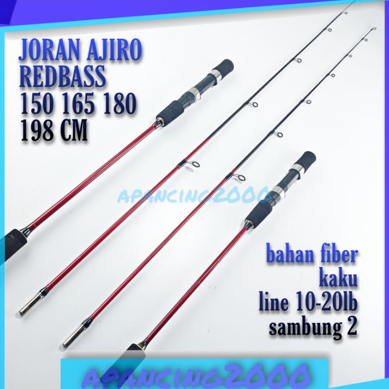 Super Laris Joran pancing jigging laut kaku ajiro redbass fiber solid 15 165 18 198 COD