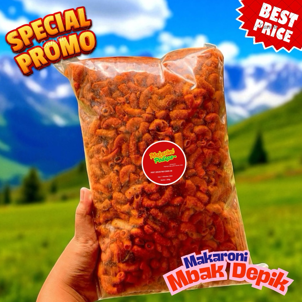 

Makaroni Pedas 250g Kriuk Super Enak Rasa Pedas Gurih Terbuat dari Bahan Pilihan Berkualitas