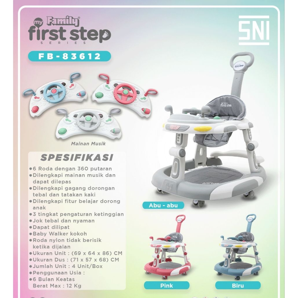 FAMILY BABYWALKER 83612, 33619, 83608 KERETA DORONGAN BAYI FAMILY