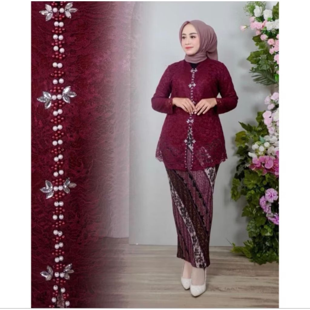 SETELAN KEBAYA ENCIM BROKAT / KEBAYA PAYET / KEBAYA KONDANGAN / KEBAYA MUSLIM