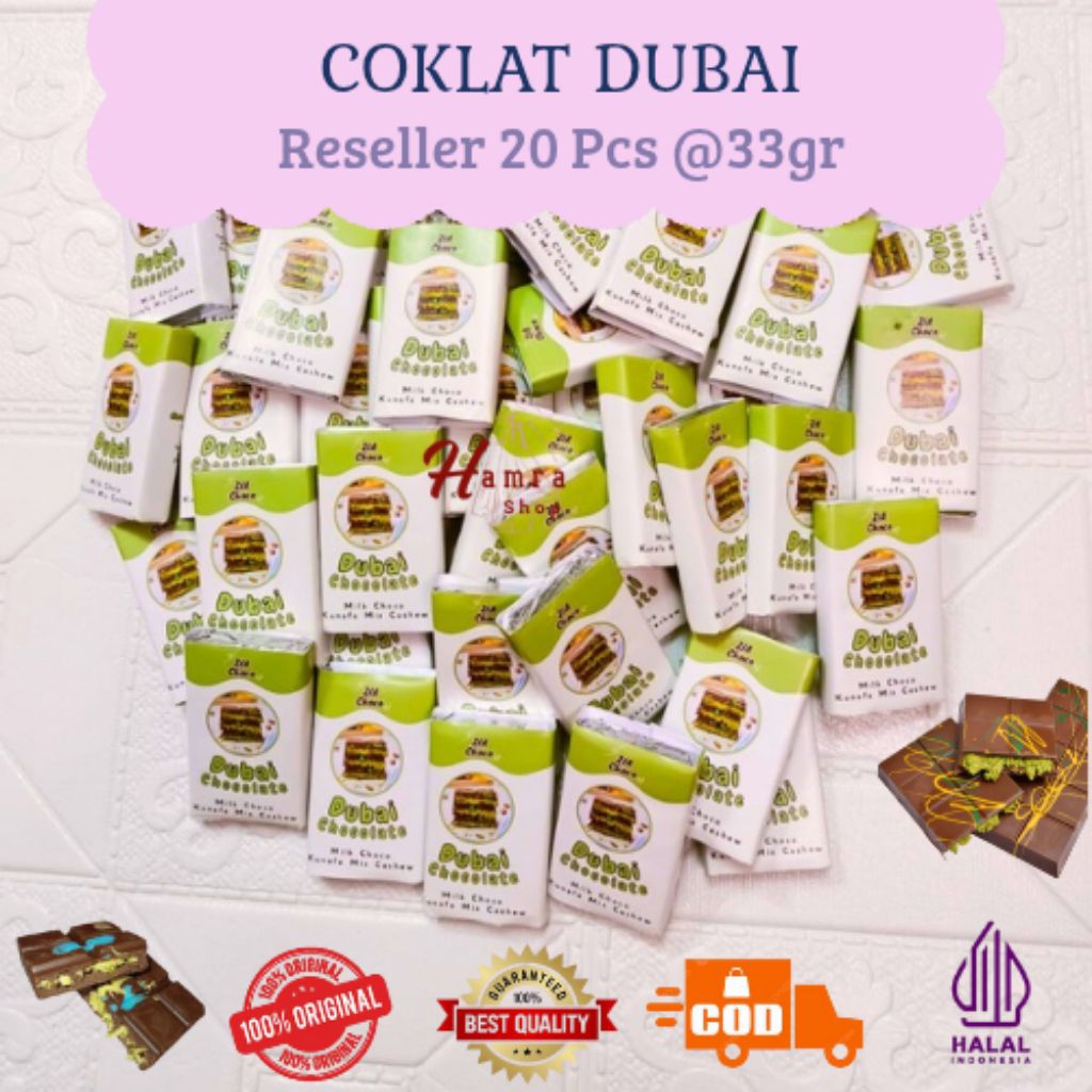 

Coklat Dubai Kunafa Mini Paket Reseller 20 Pcs Kemasan 33gr