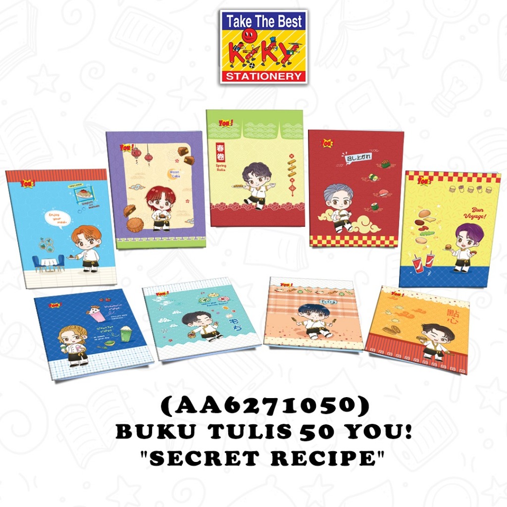 

*BACA DESKRIPSI* YOU Buku Tulis Murah 50 Lembar - 10 Buku / Motif Random