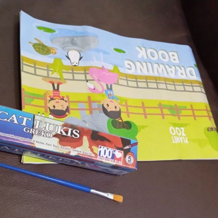 

paket buku gambar A4, Cat Lukis, Kuas