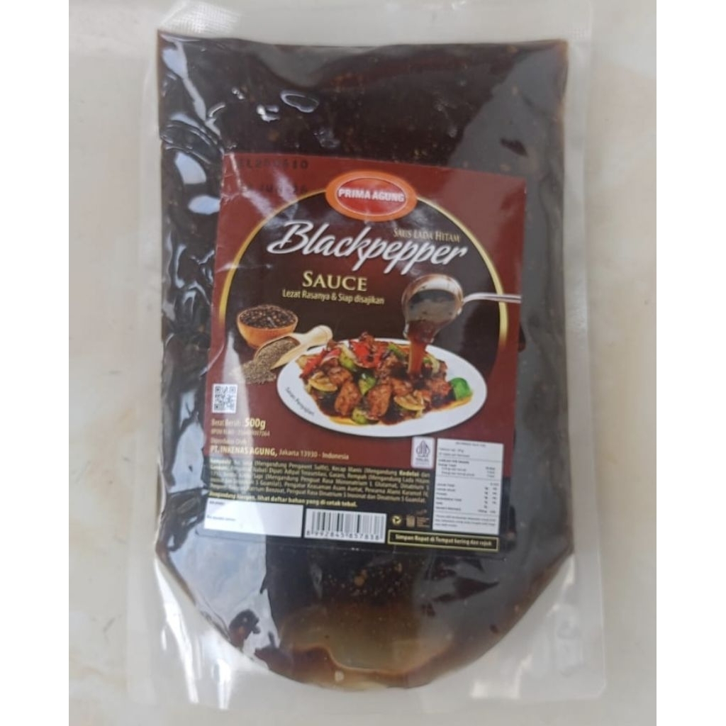

Prima Agung Black Pepper sauce | Saus Lada Hitam Halal BPOM 500gr