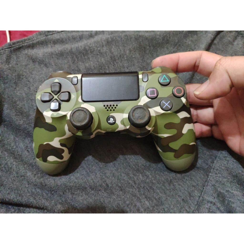 Stik PS4 Lightbar Army Green Camo Loreng Hijau Original Ori Mesin OM Minus Matot DualShock 4