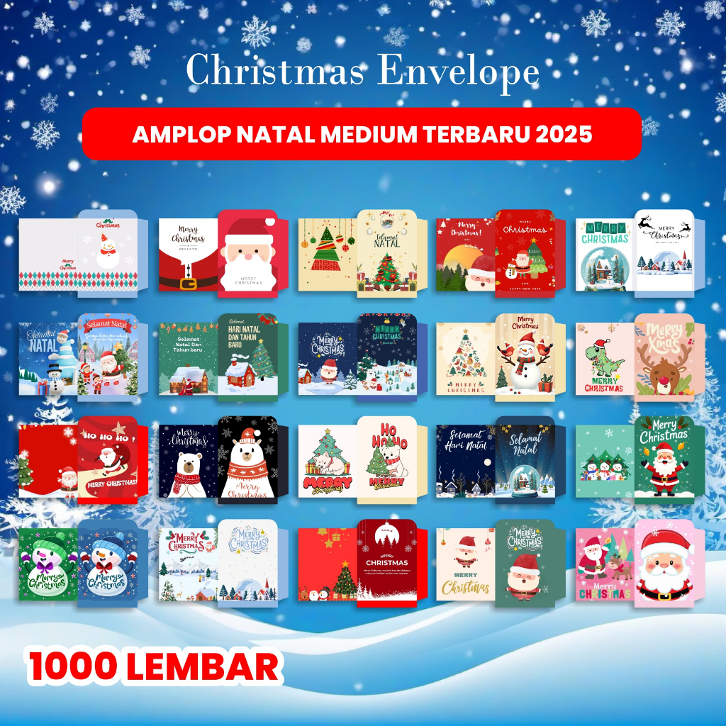 

[1000Lembar] Amplop Natal Medium/Merry Christmas
