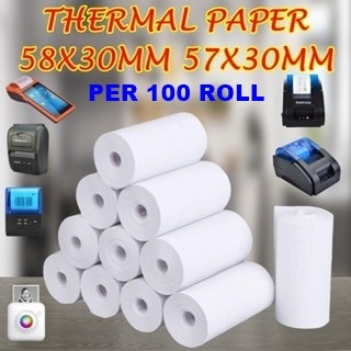 

Thermal [100Roll] Paper Roll 57x30 58x30 Cetak Hitam Kertas Thermal (100Roll) Strip Ungu MurahKertas
