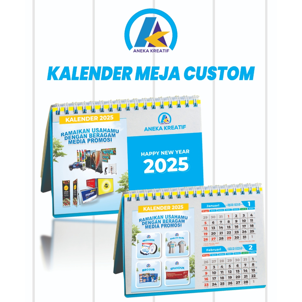 

Kalender Duduk Custom 2025 – Bisa Desain Sendiri | Kalender Meja Cetak Murah