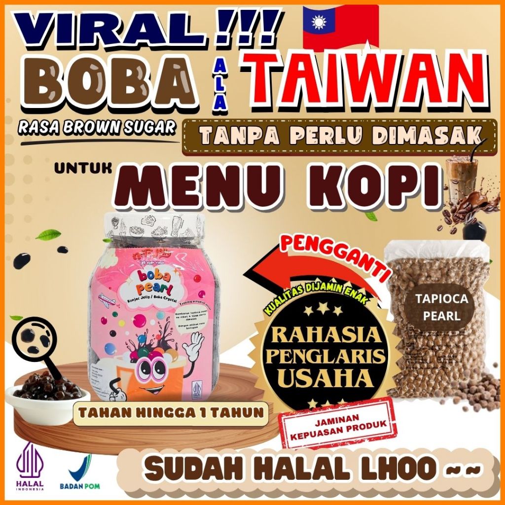 

BobaTapiocaPearlSiapSajiCocokDengan DAVINCI Sirup Sirop Syrup - Boba Pearl Brown Sugar 500 Gram | Cocok Untuk Semua Jenis Minuman