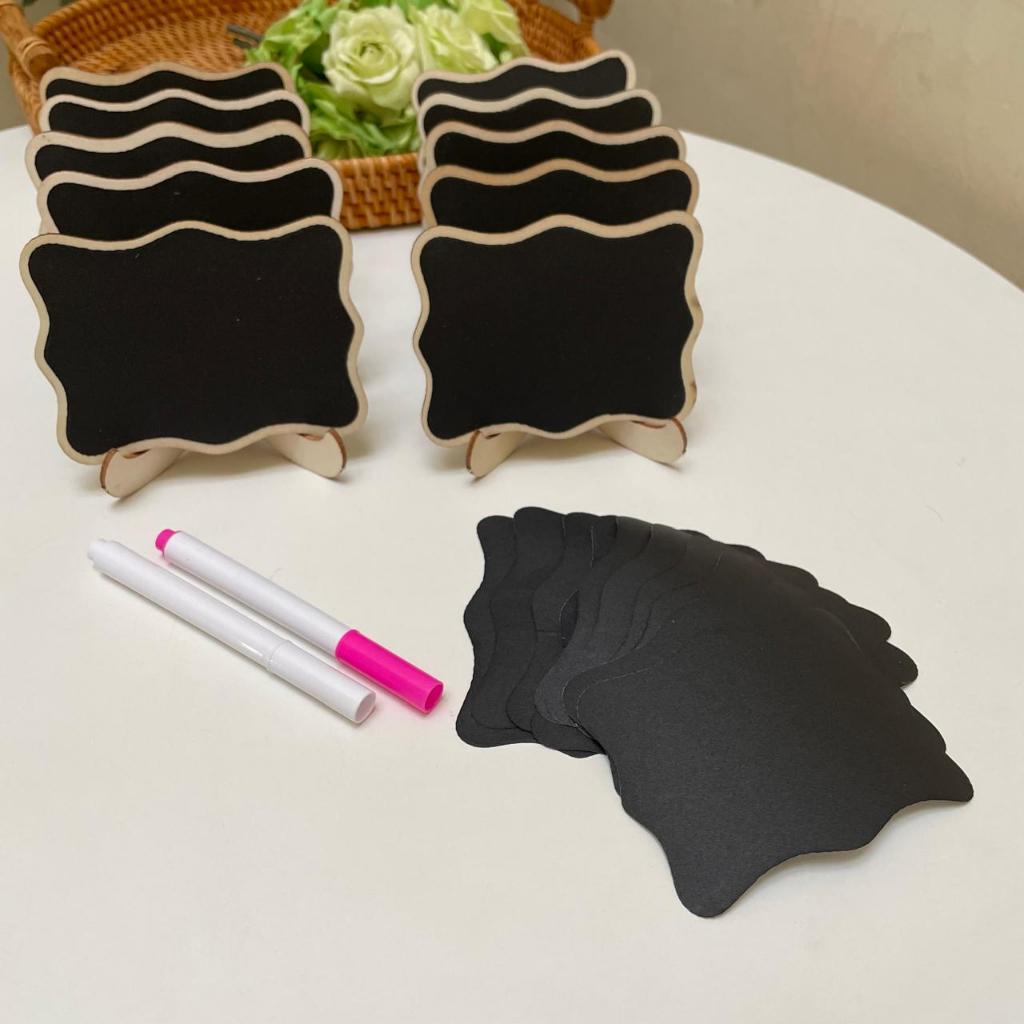 

[10pc] Mini Blackboard ChalkBoard With Sticker Labels Papan Tulis Kecil Blackboard Label Menu Cafe