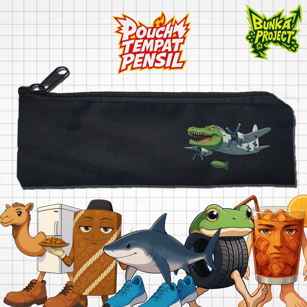 

Pouch Tempat Pensil Anime Anomali Brainrot tung tung tung sahur Crocodilo Tralalero Tralala Murah Bahan Souvenir Pernikahan Bisa Bayar Ditempat cod Gift Anniversary Couple Hampers Kado