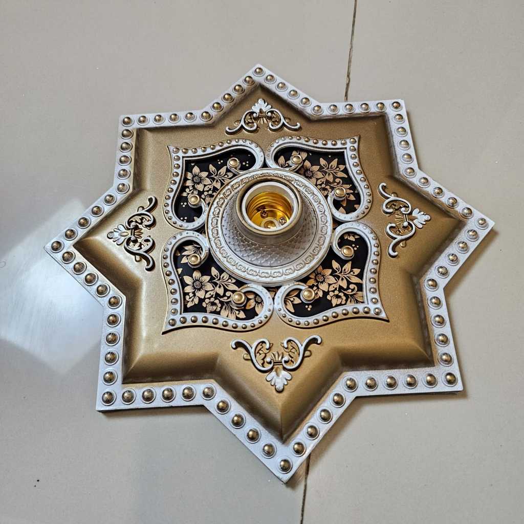 ORNAMEN LAMPU PLAFON ARTISTIK PVC 30CM*30CM/FITING LAMPU PLAFON PVC/FITTING/FITING