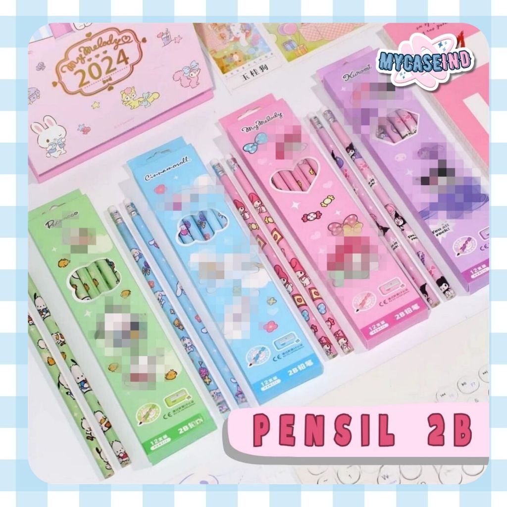 

[ATK] Pensil 2B karakter kartun lucu isi 1 lusin (12 pcs) (2)