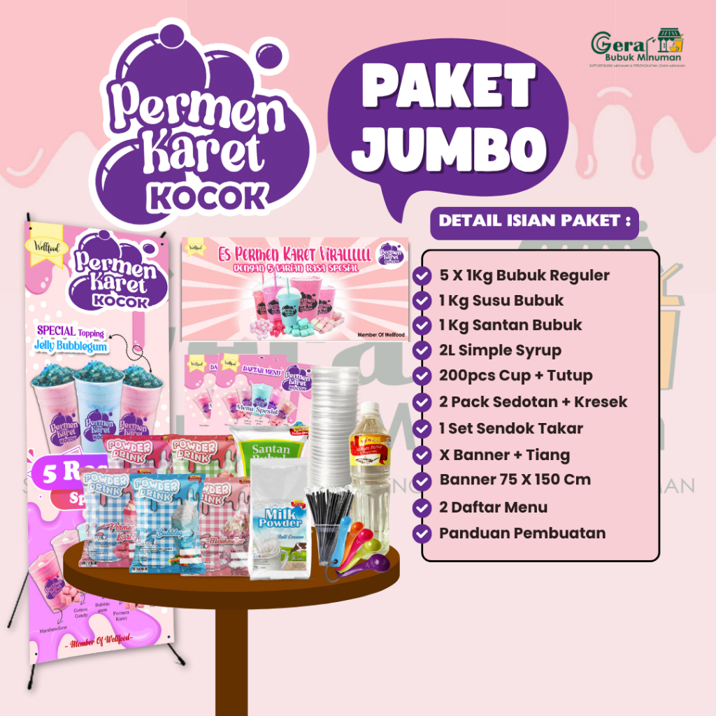 

PAKET USAHA Es Permen Karet - PAKET JUMBO