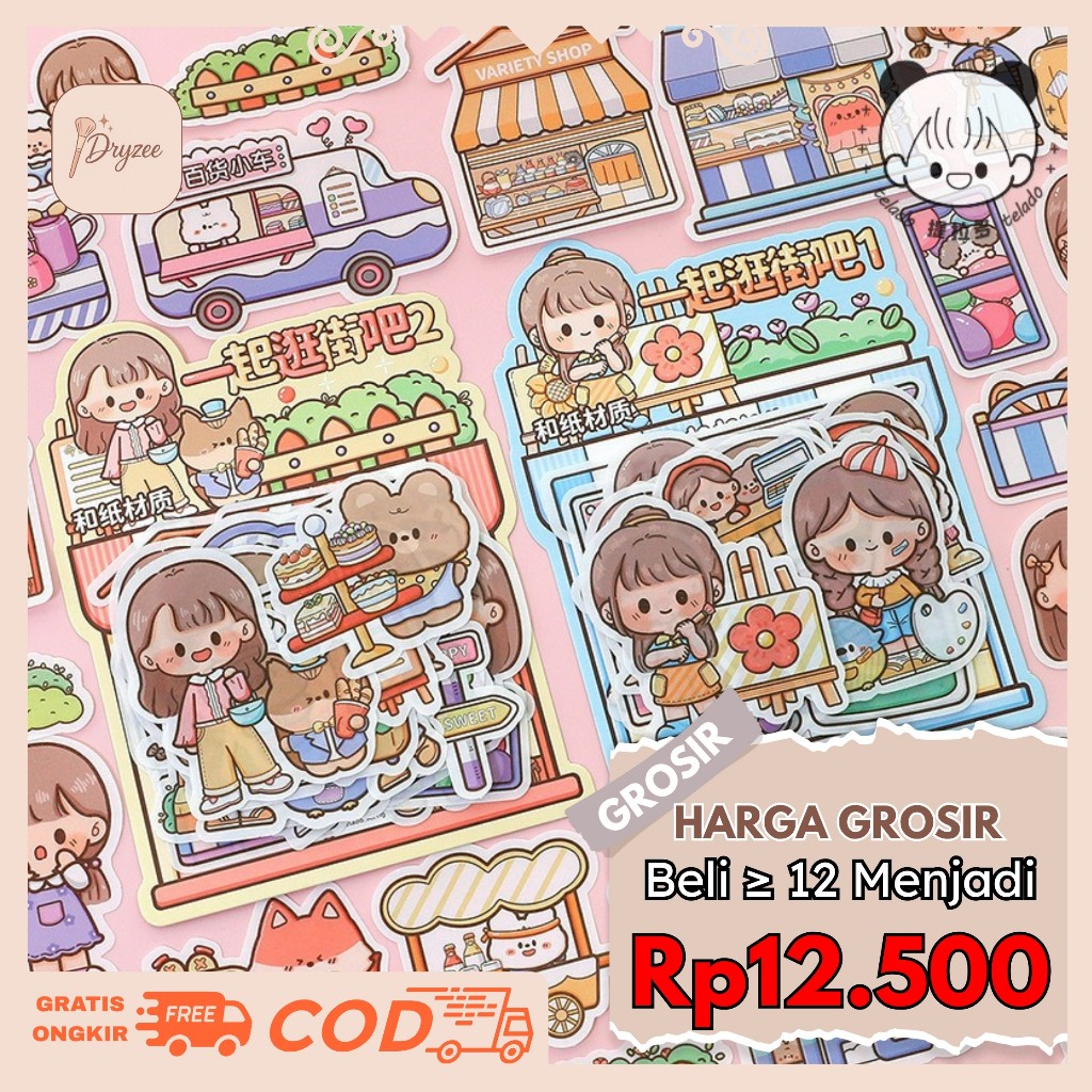 

40 Lembar Stiker Aesthetic DIY Buku Jurnal Edisi Shopping TLD74