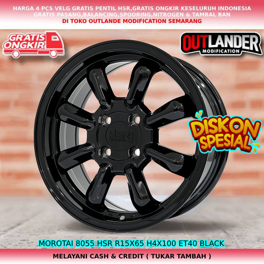 velg racing hsr r15 untuk mobil Aveo Sigra Datsun Go Ford Fiesta Brio City dll hsr morotai r15