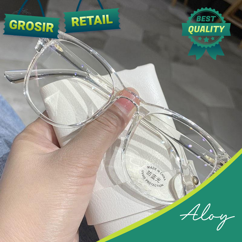ALOY RETAIL PL-AR010 Kacamata Transparan Anti Radiasi Wanita Pria Kacamata Korea Wanita Fashion Retro Blueray Bentuk Kotak Eyeglasses Termurah